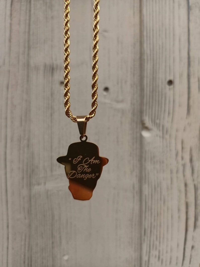 Breaking Bad Heisenberg Pendant | 18k Gold & Silver-Plated | "I Am The Danger" Engraved Gift - Image 6