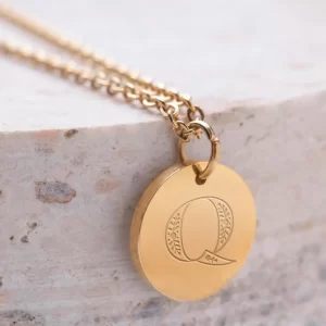 Christian Personalized Initial 'Q' Pendant with 1 Thessalonians 5:19-22 Engraving