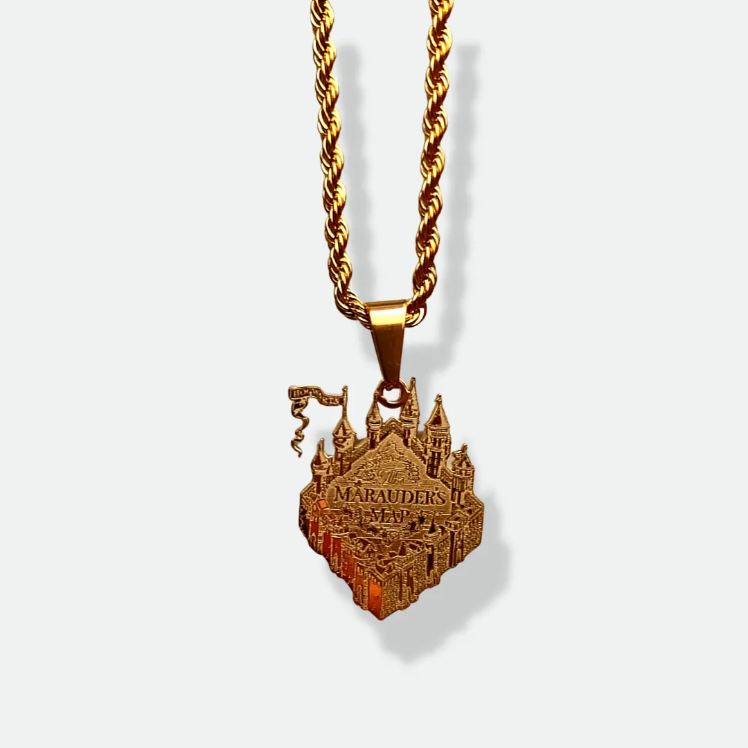Harry Potter Marauders Map | 'I solemnly swear that I am up to no good' | 18k Gold & Silver-Plated | Custom Engraved Wizarding World Jewelry