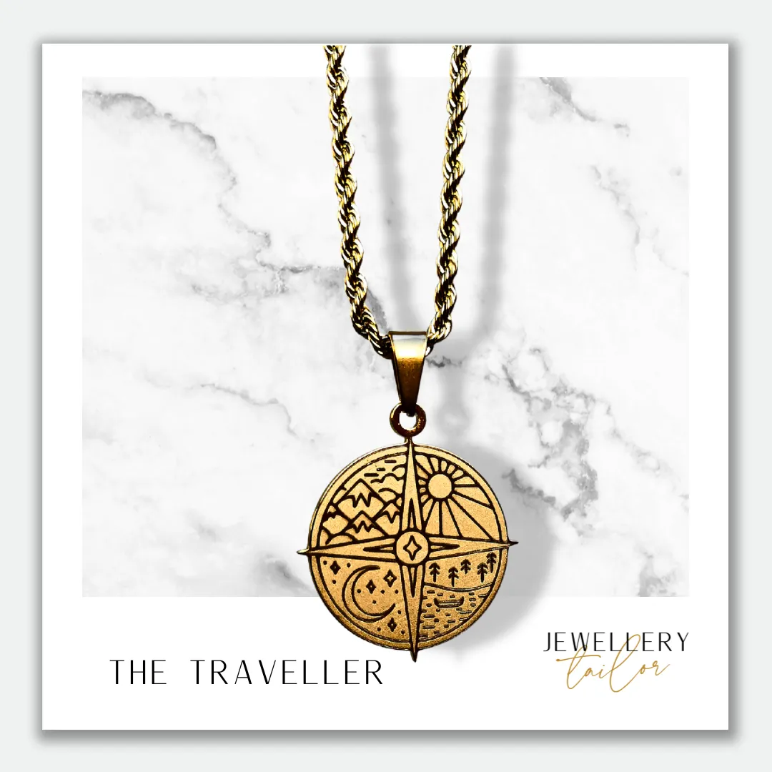 Compass Art Design Pendant | 18k Gold & Silver-Plated | "Live Life by a Compass, Not a Clock" - Image 6