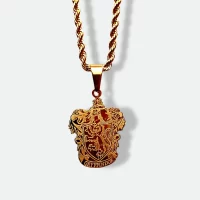 Gryffindor Pendant Necklace | Harry Potter | Engraved Motto | 18k Gold & Silver-Plated