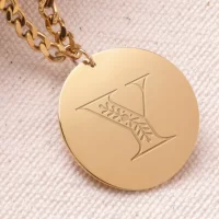 Christian Personalized Initial 'Y' Pendant with Isaiah 26:3-4 Engraving