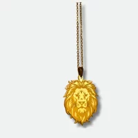 Lion Personalized Pendant | 18k Gold & Silver-Plated | Custom Engraved Jewelry for Strength and Courage