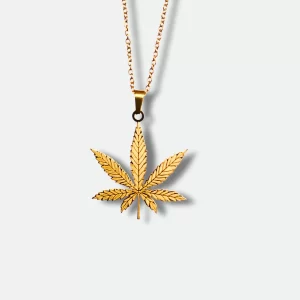 Cannabis Leaf Pendant | Silver & 18k Gold-Plated | 420 Gift