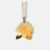 Personalized Hand Drawn Flower Pendant | Silver & 18k Gold-Plated | Custom Floral Jewelry