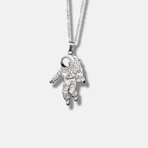 Astronaut Pendant | Silver & 18k Gold-Plated | Custom Engraved Inspirational Quote