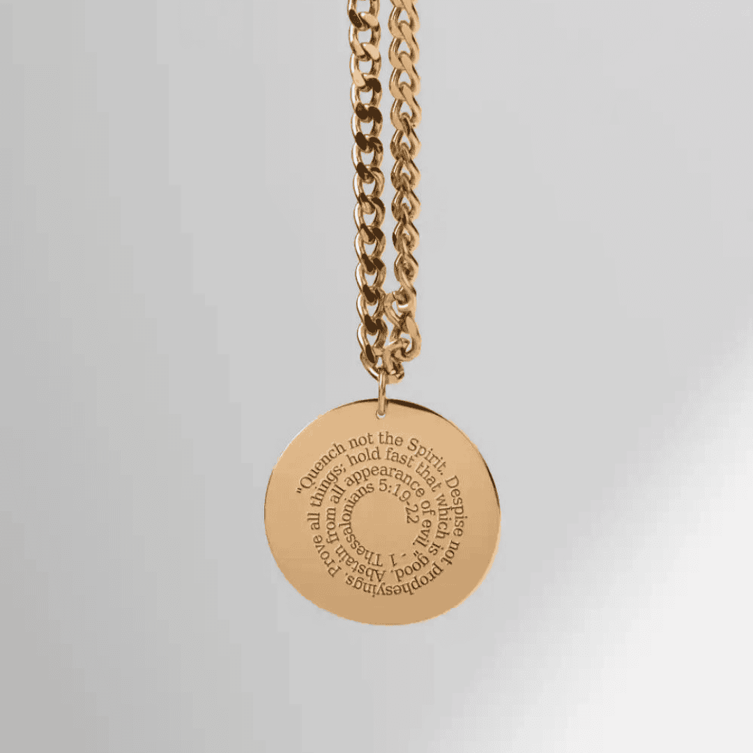Christian Personalized Initial 'Q' Pendant with 1 Thessalonians 5:19-22 Engraving - Image 6
