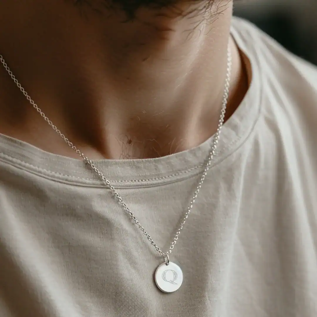 Christian Personalized Initial 'Q' Pendant with 1 Thessalonians 5:19-22 Engraving - Image 2