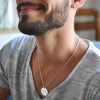 Christian Personalized Initial 'R' Pendant with Philippians 4:4-5 Engraving